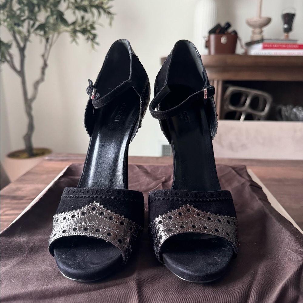 Gucci ‘Karen’ Python Ankle Strap Sandals - image 2